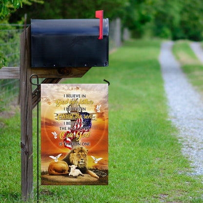 Christian Garden Flags, Our God Is Three In One Easter Flag, Christian House Flags, Christian Cross Flag, Faith Flag