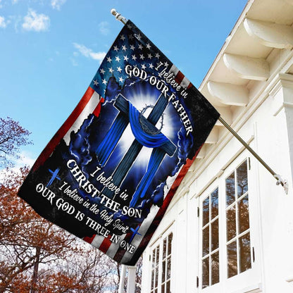 Christian Garden Flags, Our God Is Three In One Flag, Christian House Flags, Christian Cross Flag, Faith Flag