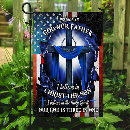 Christian Garden Flags, Our God Is Three In One Flag, Christian House Flags, Christian Cross Flag, Faith Flag