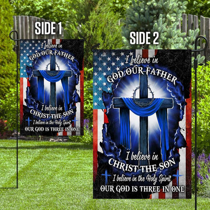 Christian Garden Flags, Our God Is Three In One Flag, Christian House Flags, Christian Cross Flag, Faith Flag