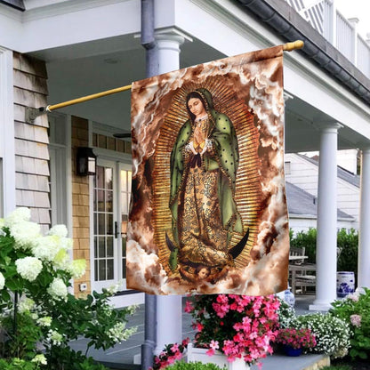 Christian Garden Flags, Our Lady of Guadalupe Clouds Flag, Christian House Flags, Christian Cross Flag, Faith Flag