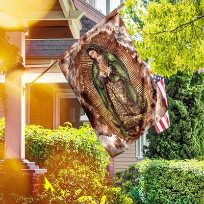 Christian Garden Flags, Our Lady of Guadalupe Clouds Flag, Christian House Flags, Christian Cross Flag, Faith Flag