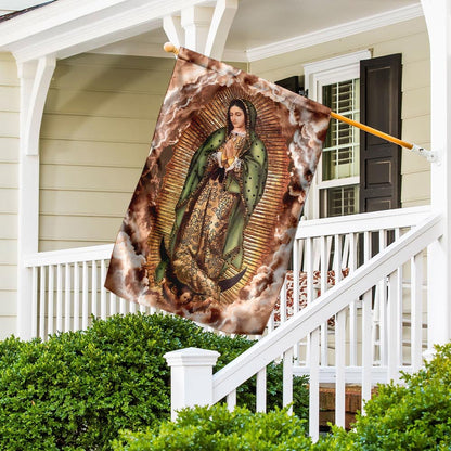 Christian Garden Flags, Our Lady of Guadalupe Clouds Flag, Christian House Flags, Christian Cross Flag, Faith Flag