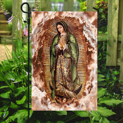 Christian Garden Flags, Our Lady of Guadalupe Clouds Flag, Christian House Flags, Christian Cross Flag, Faith Flag