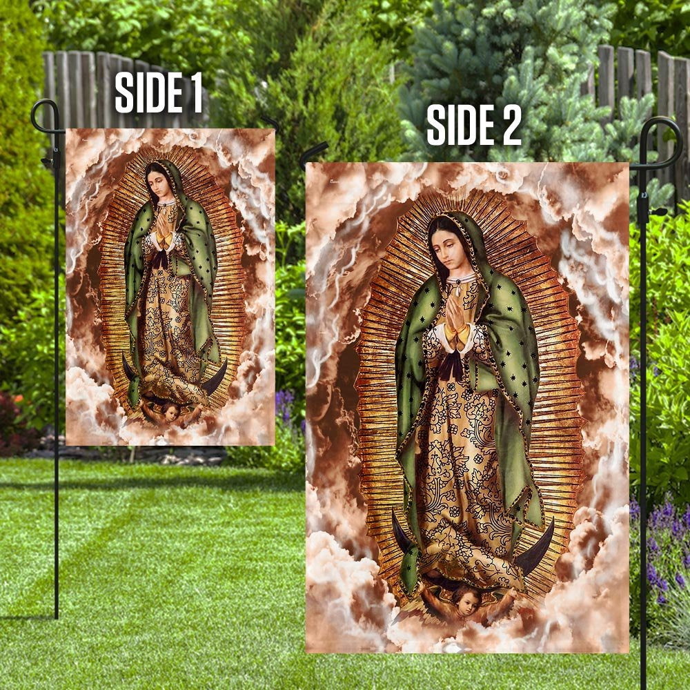 Christian Garden Flags, Our Lady of Guadalupe Clouds Flag, Christian House Flags, Christian Cross Flag, Faith Flag