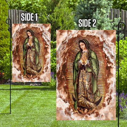 Christian Garden Flags, Our Lady of Guadalupe Clouds Flag, Christian House Flags, Christian Cross Flag, Faith Flag