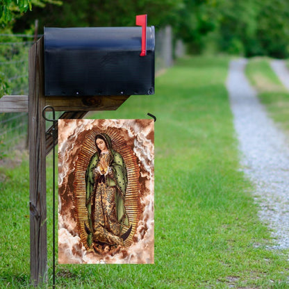 Christian Garden Flags, Our Lady of Guadalupe Clouds Flag, Christian House Flags, Christian Cross Flag, Faith Flag