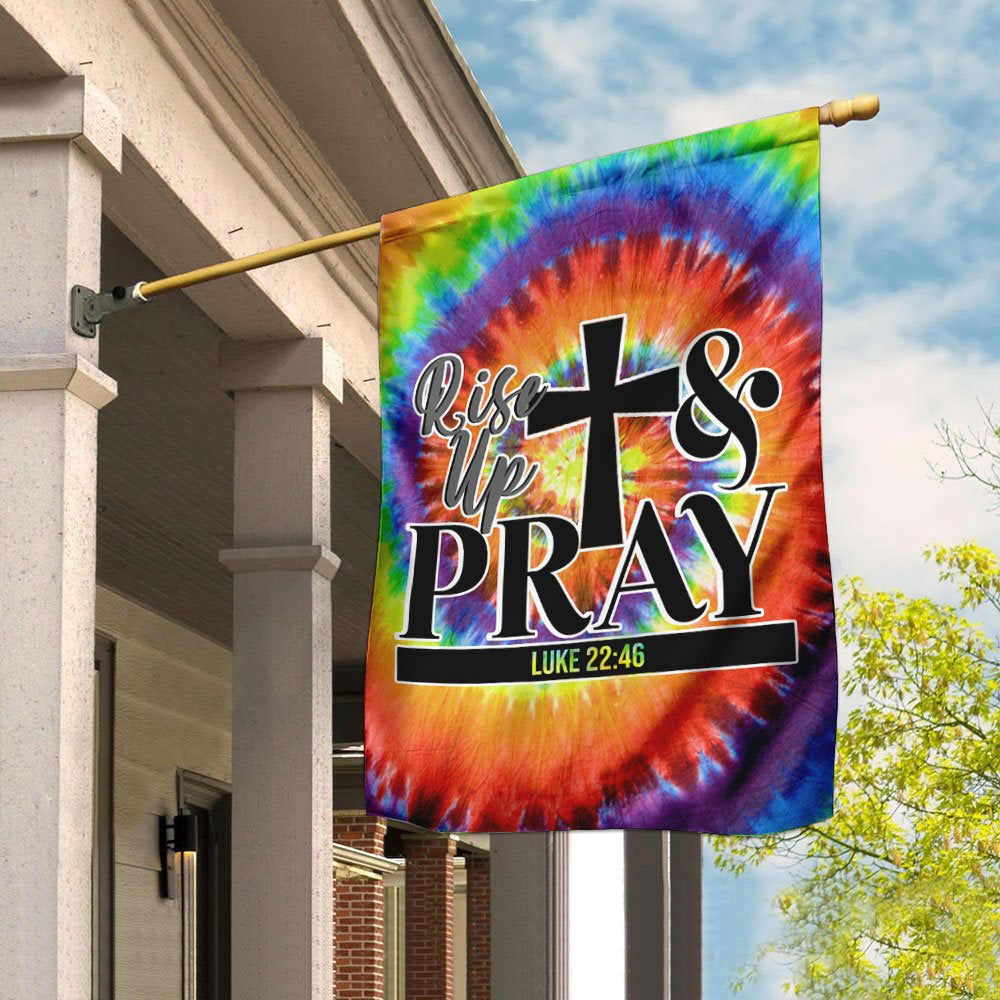 Christian Garden Flags, Rise Up And Pray Flag, Christian House Flags, Christian Cross Flag, Faith Flag