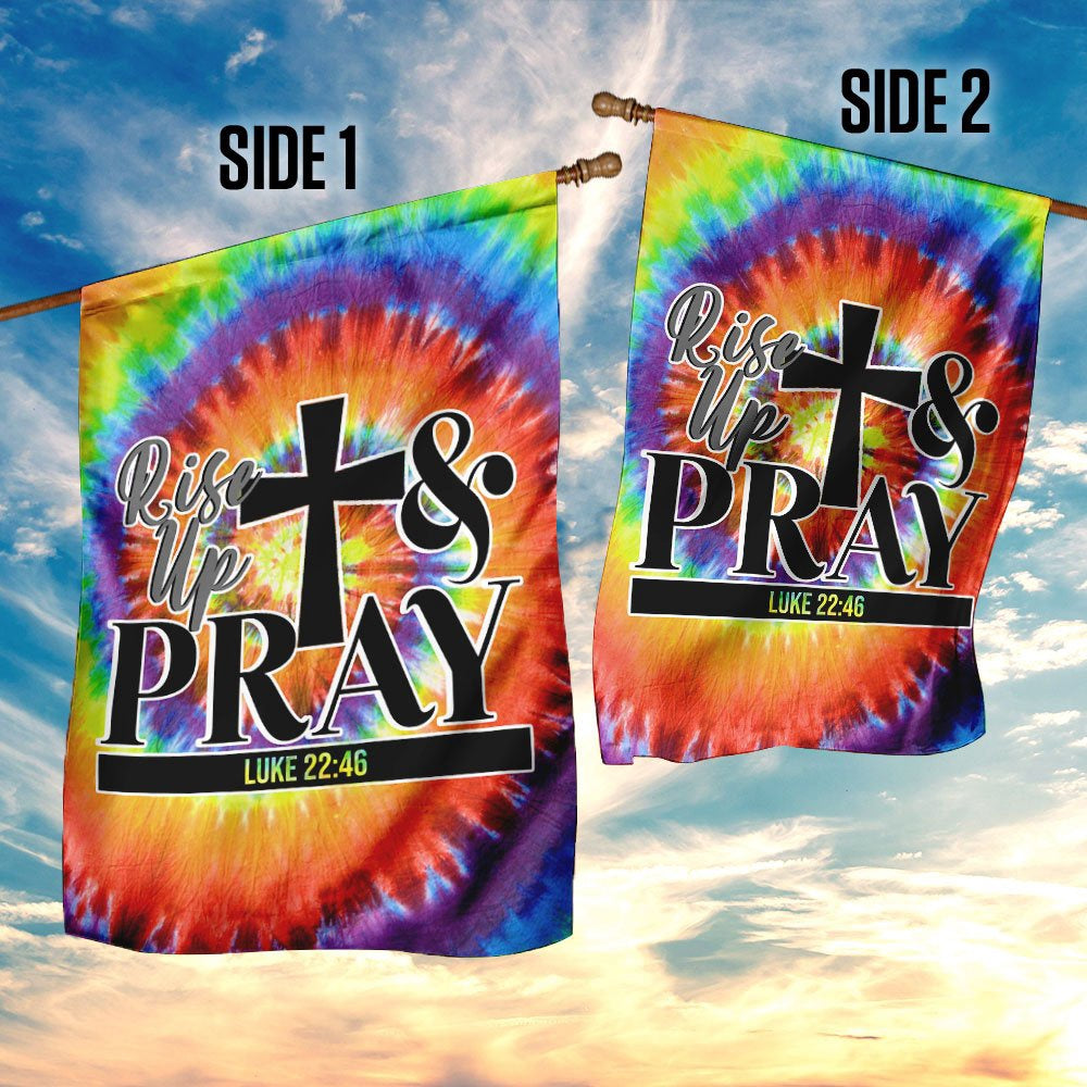 Christian Garden Flags, Rise Up And Pray Flag, Christian House Flags, Christian Cross Flag, Faith Flag