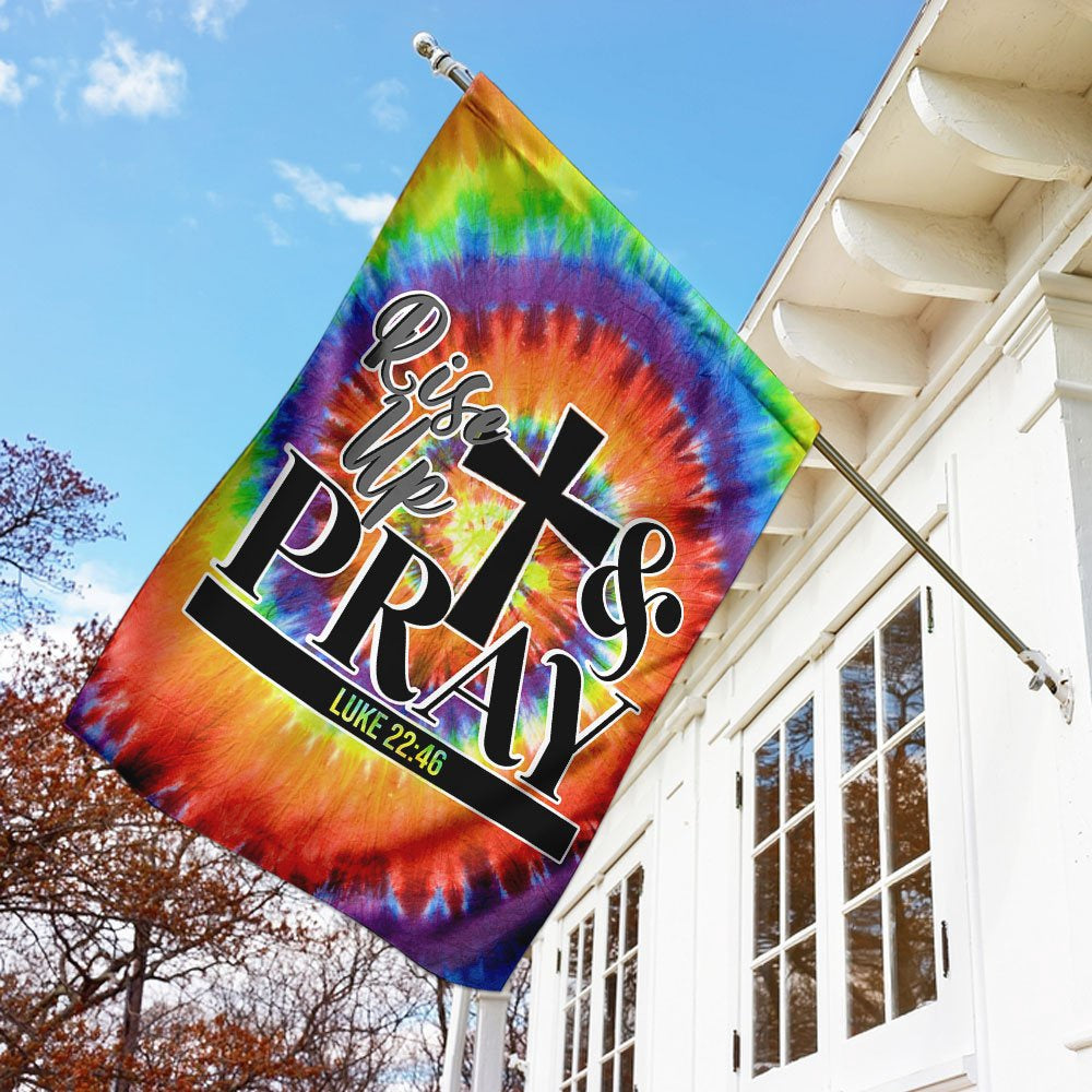Christian Garden Flags, Rise Up And Pray Flag, Christian House Flags, Christian Cross Flag, Faith Flag