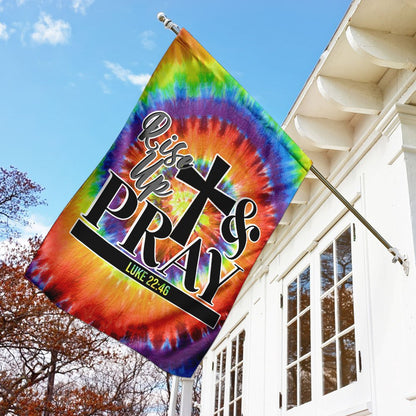 Christian Garden Flags, Rise Up And Pray Flag, Christian House Flags, Christian Cross Flag, Faith Flag