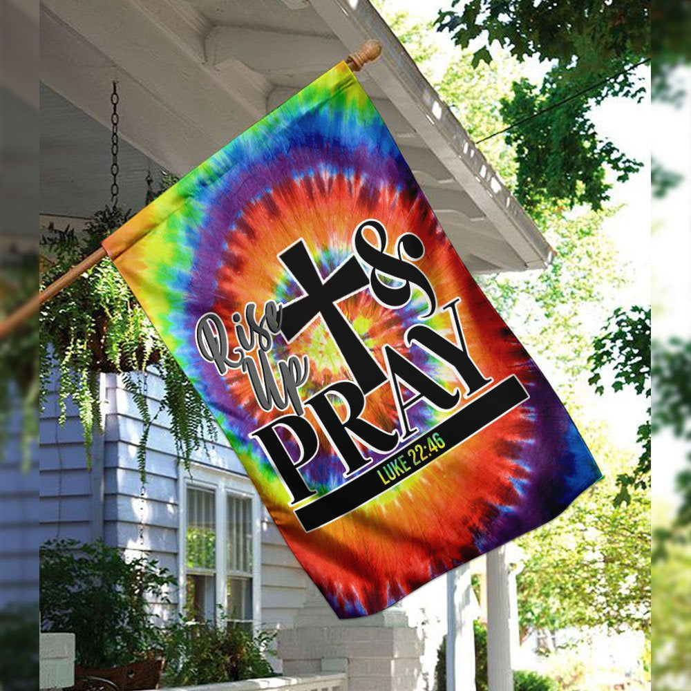 Christian Garden Flags, Rise Up And Pray Flag, Christian House Flags, Christian Cross Flag, Faith Flag
