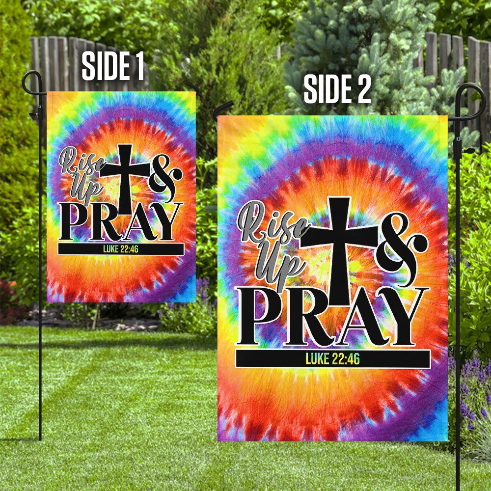 Christian Garden Flags, Rise Up And Pray Flag, Christian House Flags, Christian Cross Flag, Faith Flag