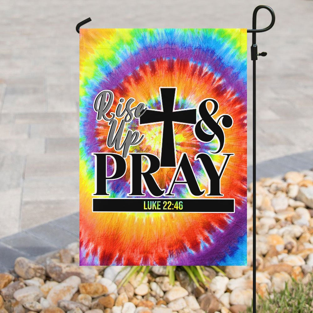Christian Garden Flags, Rise Up And Pray Flag, Christian House Flags, Christian Cross Flag, Faith Flag