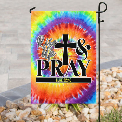 Christian Garden Flags, Rise Up And Pray Flag, Christian House Flags, Christian Cross Flag, Faith Flag
