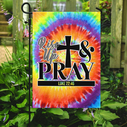 Christian Garden Flags, Rise Up And Pray Flag, Christian House Flags, Christian Cross Flag, Faith Flag