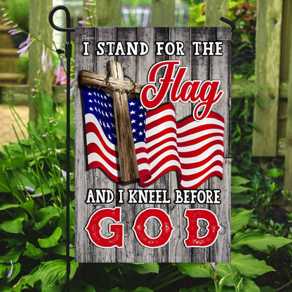 Christian Garden Flags, Stand For The Flag Kneel Before God Christian American Flag, Christian House Flags, Christian Cross Flag, Faith Flag