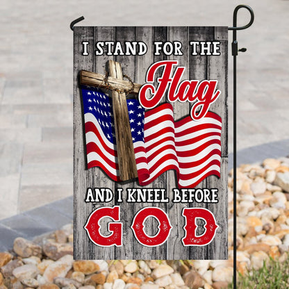 Christian Garden Flags, Stand For The Flag Kneel Before God Christian American Flag, Christian House Flags, Christian Cross Flag, Faith Flag