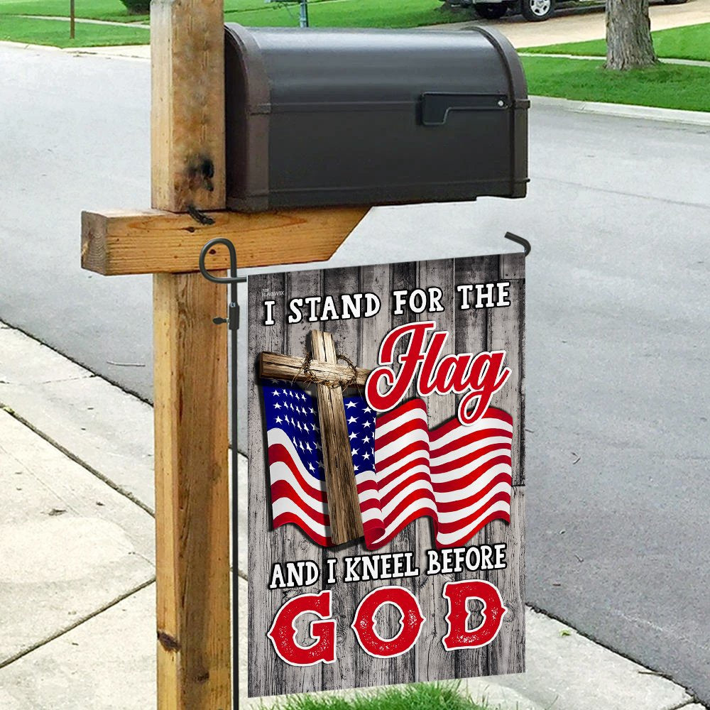 Christian Garden Flags, Stand For The Flag Kneel Before God Christian American Flag, Christian House Flags, Christian Cross Flag, Faith Flag