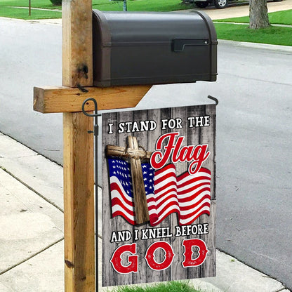 Christian Garden Flags, Stand For The Flag Kneel Before God Christian American Flag, Christian House Flags, Christian Cross Flag, Faith Flag