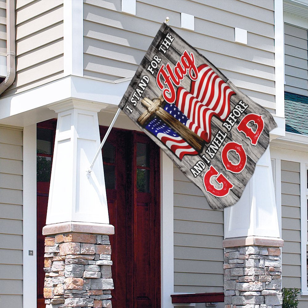 Christian Garden Flags, Stand For The Flag Kneel Before God Christian American Flag, Christian House Flags, Christian Cross Flag, Faith Flag