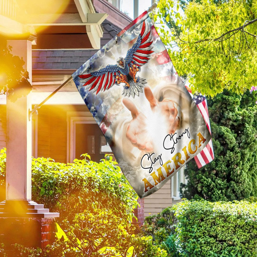 Christian Garden Flags, Stay Strong America, God's Nation Flag, Christian House Flags, Christian Cross Flag, Faith Flag