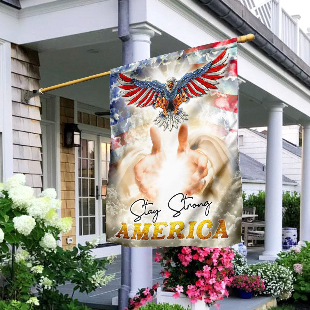 Christian Garden Flags, Stay Strong America, God's Nation Flag, Christian House Flags, Christian Cross Flag, Faith Flag