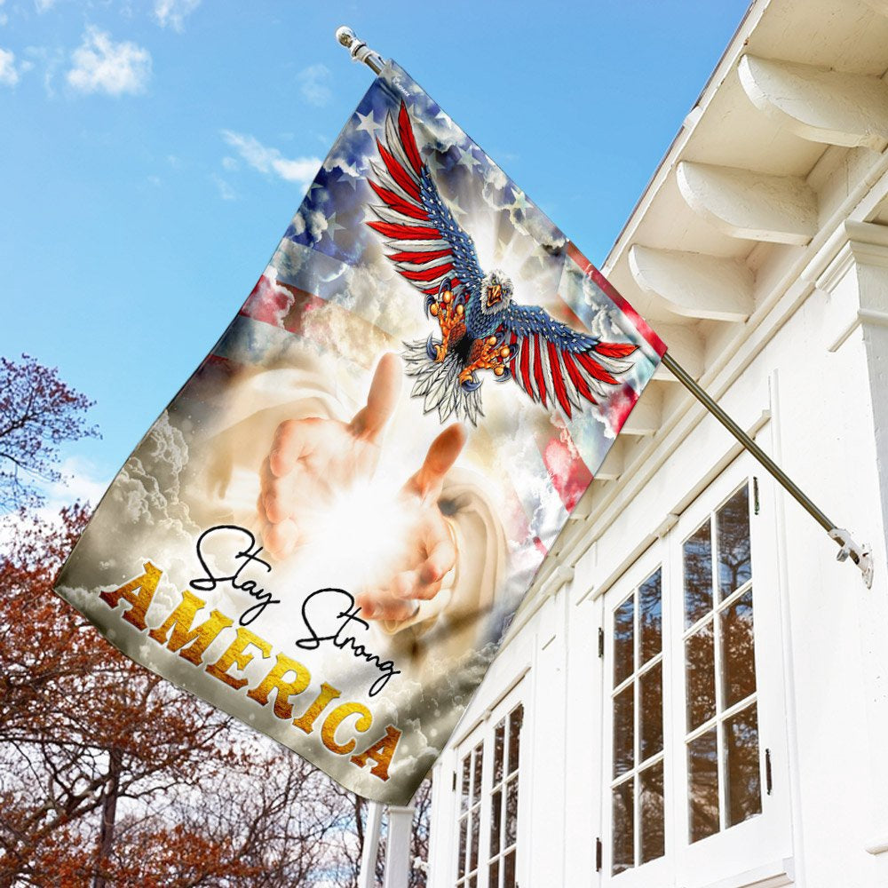 Christian Garden Flags, Stay Strong America, God's Nation Flag, Christian House Flags, Christian Cross Flag, Faith Flag