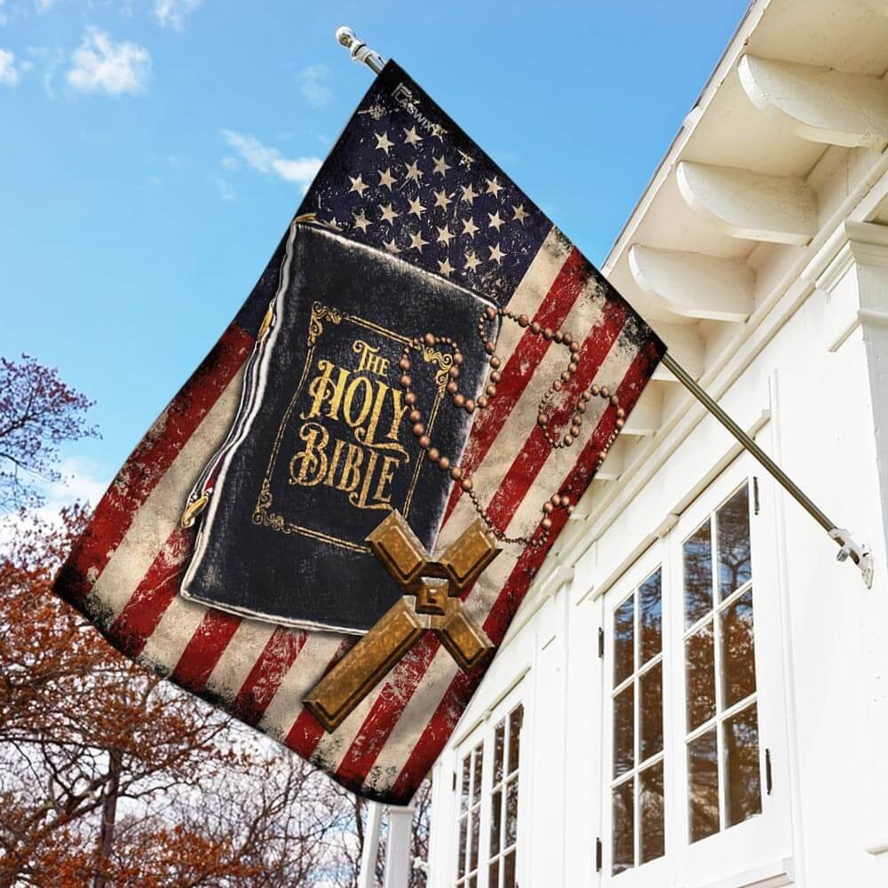 Christian Garden Flags, The Holy Bible American Flag, Christian House Flags, Christian Cross Flag, Faith Flag