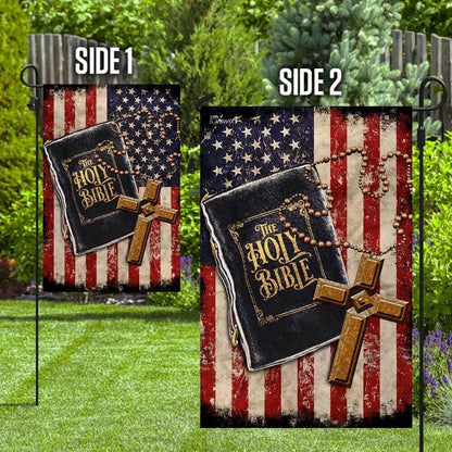 Christian Garden Flags, The Holy Bible American Flag, Christian House Flags, Christian Cross Flag, Faith Flag