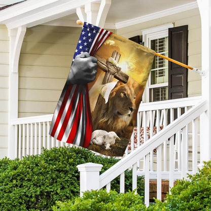 Christian Garden Flags, The Lion Of Judah, The Lamb Of God Flag, Christian House Flags, Christian Cross Flag, Faith Flag
