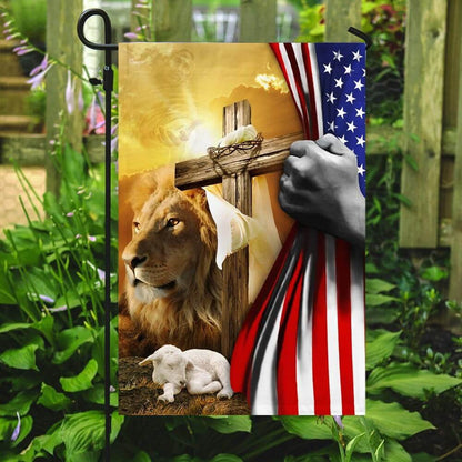 Christian Garden Flags, The Lion Of Judah, The Lamb Of God Flag, Christian House Flags, Christian Cross Flag, Faith Flag