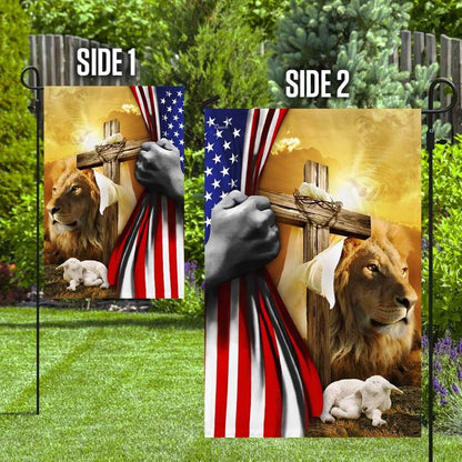 Christian Garden Flags, The Lion Of Judah, The Lamb Of God Flag, Christian House Flags, Christian Cross Flag, Faith Flag