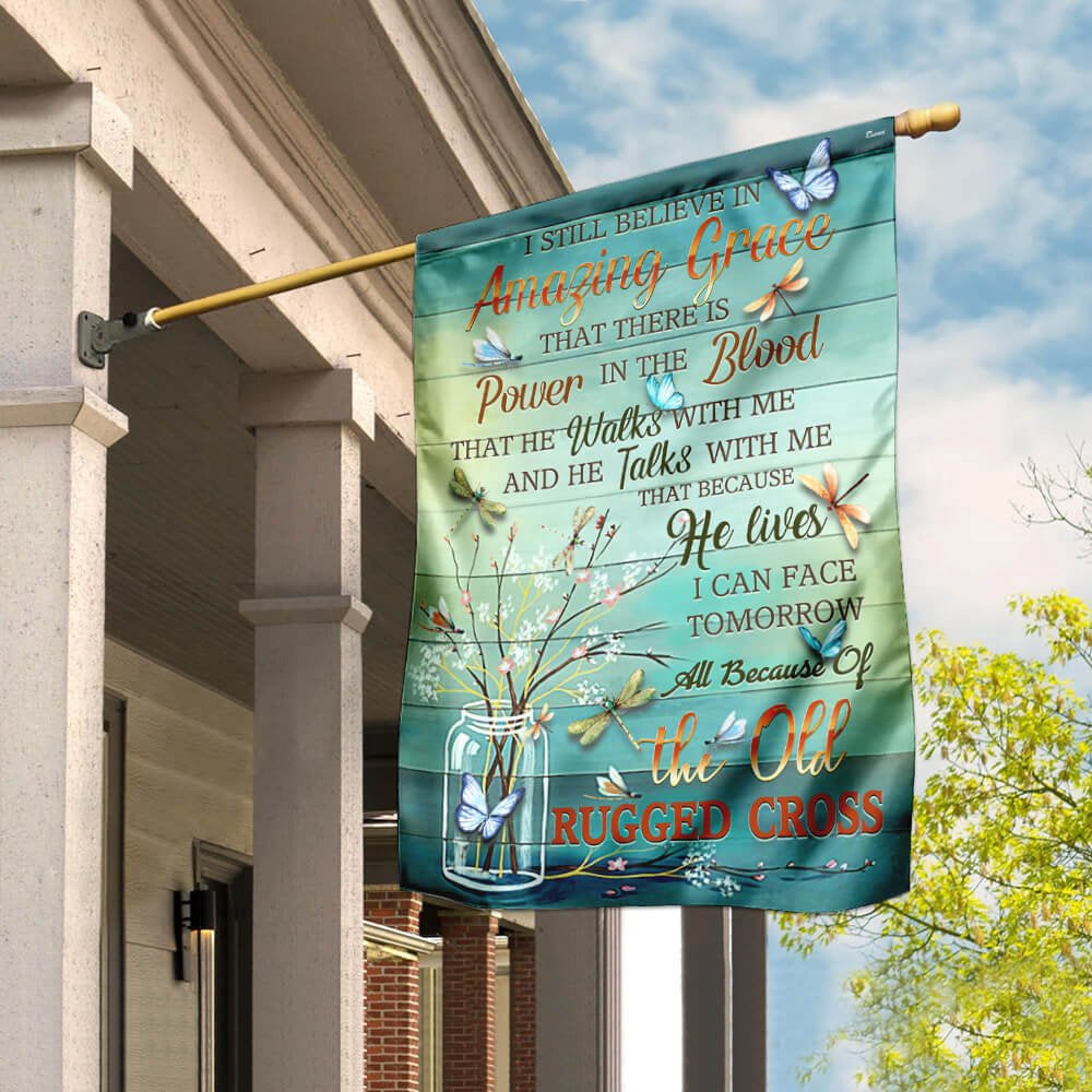 Christian Garden Flags, The Old Rugged Cross Flag, Christian House Flags, Christian Cross Flag, Faith Flag