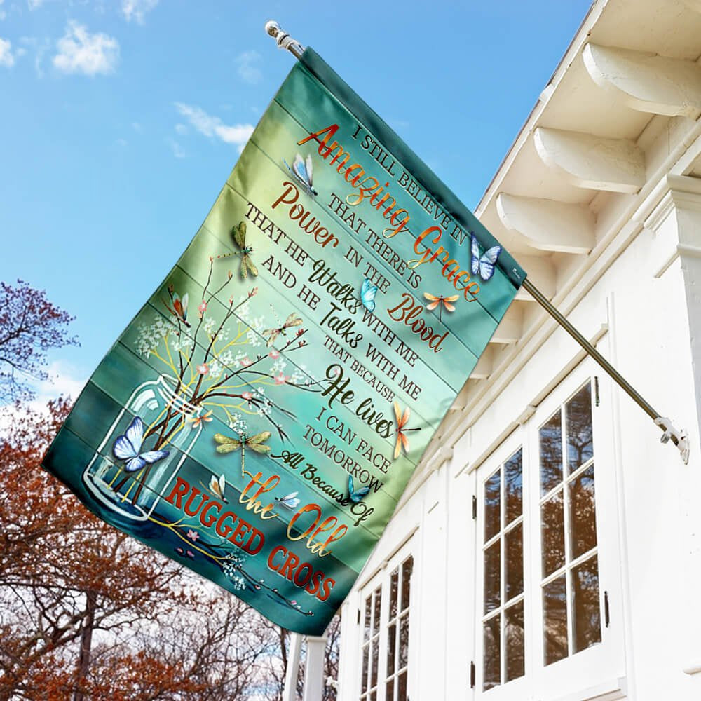Christian Garden Flags, The Old Rugged Cross Flag, Christian House Flags, Christian Cross Flag, Faith Flag