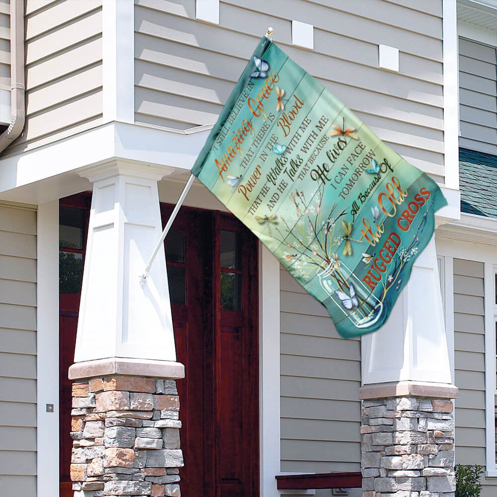 Christian Garden Flags, The Old Rugged Cross Flag, Christian House Flags, Christian Cross Flag, Faith Flag