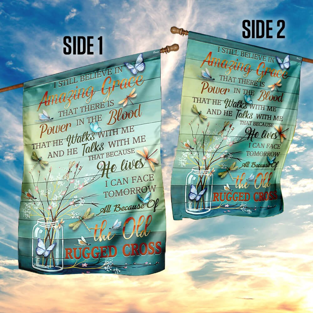 Christian Garden Flags, The Old Rugged Cross Flag, Christian House Flags, Christian Cross Flag, Faith Flag
