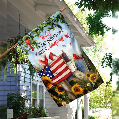 Christian Garden Flags, Today Only Happens Once Make It Amazing Flag, Christian House Flags, Christian Cross Flag, Faith Flag