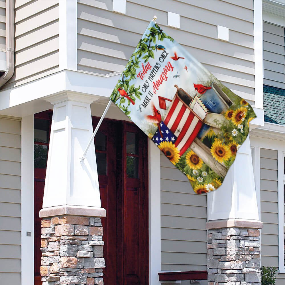 Christian Garden Flags, Today Only Happens Once Make It Amazing Flag, Christian House Flags, Christian Cross Flag, Faith Flag