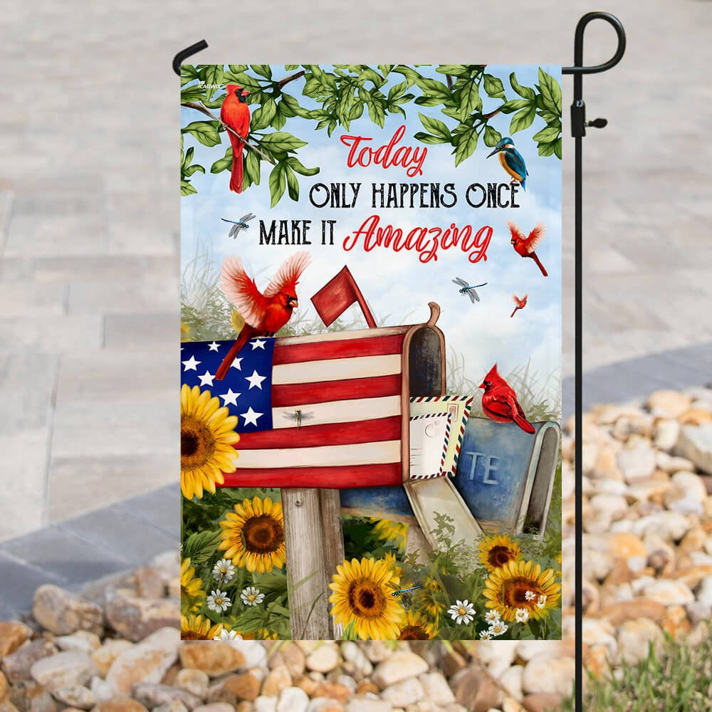 Christian Garden Flags, Today Only Happens Once Make It Amazing Flag, Christian House Flags, Christian Cross Flag, Faith Flag