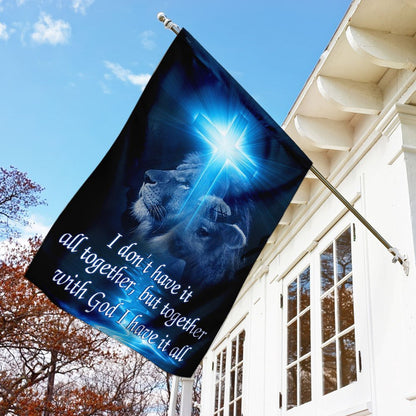 Christian Garden Flags, Together With God I Have It All Flag, Christian House Flags, Christian Cross Flag, Faith Flag