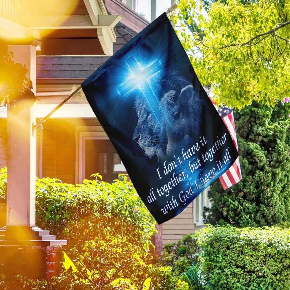 Christian Garden Flags, Together With God I Have It All Flag, Christian House Flags, Christian Cross Flag, Faith Flag