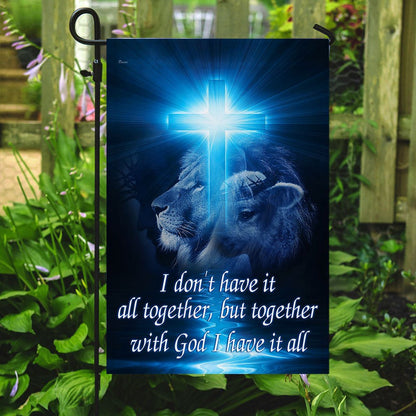 Christian Garden Flags, Together With God I Have It All Flag, Christian House Flags, Christian Cross Flag, Faith Flag