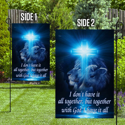 Christian Garden Flags, Together With God I Have It All Flag, Christian House Flags, Christian Cross Flag, Faith Flag