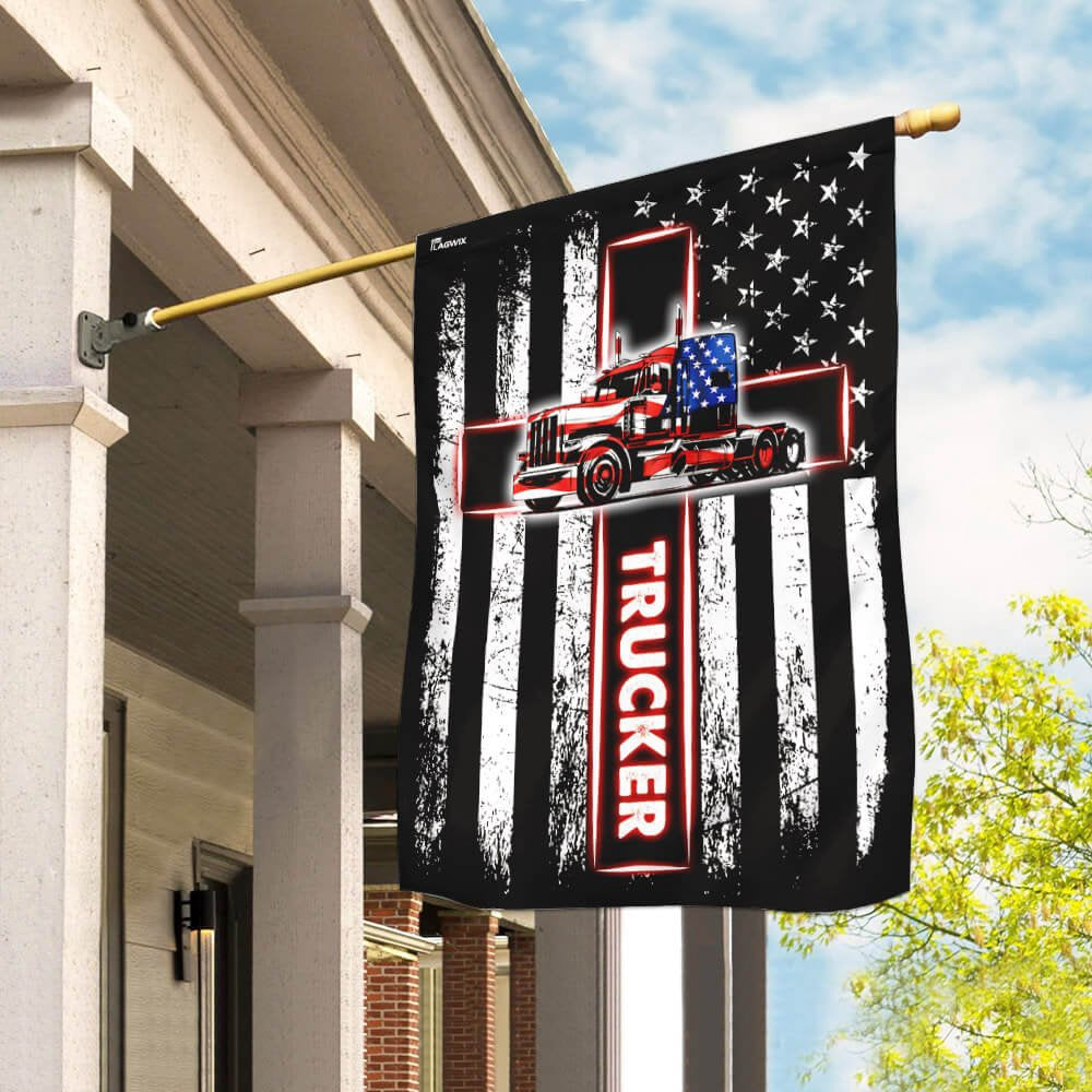 Christian Garden Flags, Trucker American US Flag, Christian House Flags, Christian Cross Flag, Faith Flag
