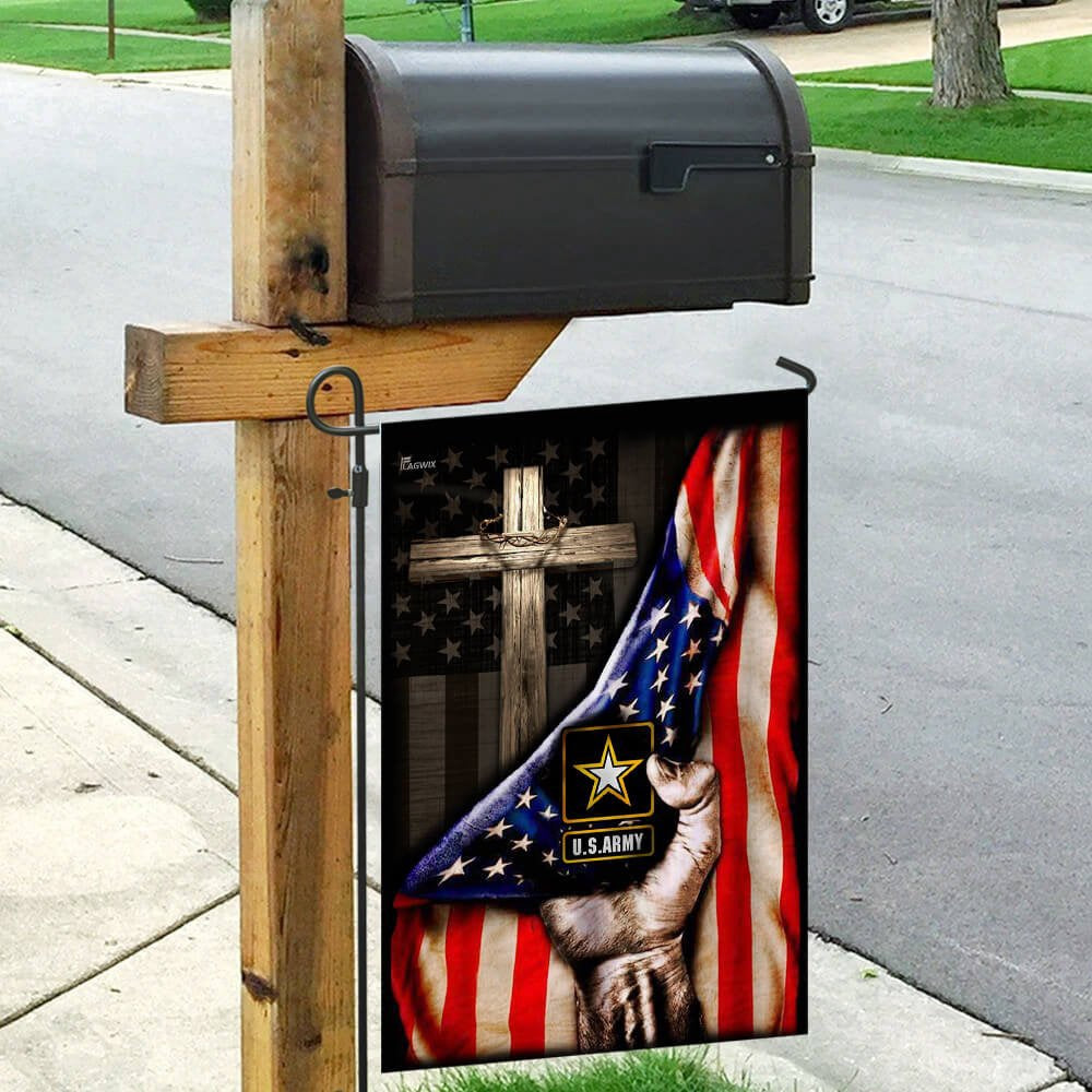 Christian Garden Flags, US Army Christian Cross American Flag, Christian House Flags, Christian Cross Flag, Faith Flag