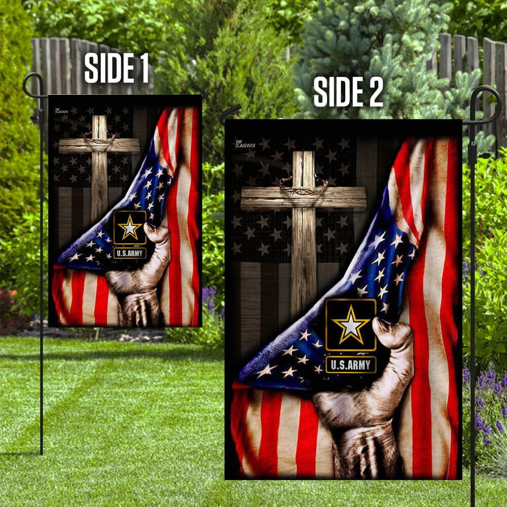 Christian Garden Flags, US Army Christian Cross American Flag, Christian House Flags, Christian Cross Flag, Faith Flag