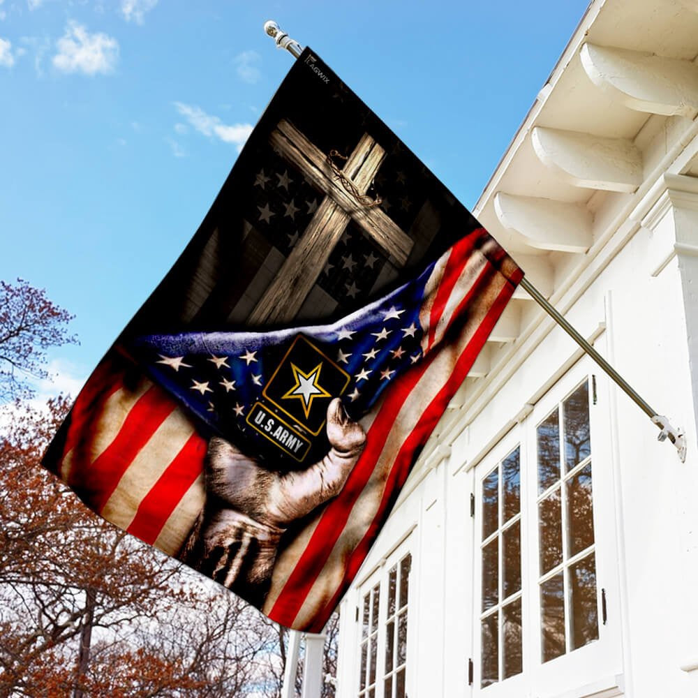 Christian Garden Flags, US Army Christian Cross American Flag, Christian House Flags, Christian Cross Flag, Faith Flag