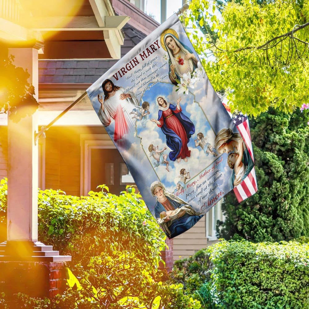 Christian Garden Flags, Virgin Mary, Mother Of God Flag, Christian House Flags, Christian Cross Flag, Faith Flag