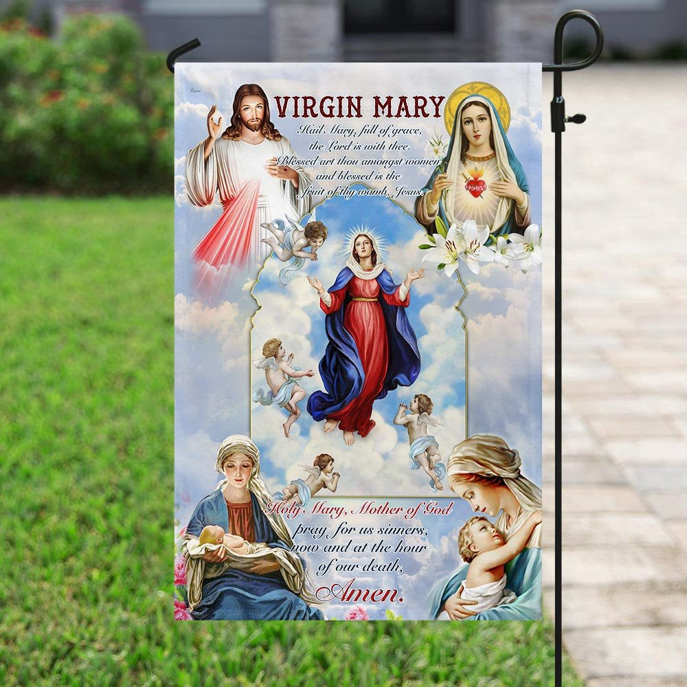 Christian Garden Flags, Virgin Mary, Mother Of God Flag, Christian House Flags, Christian Cross Flag, Faith Flag
